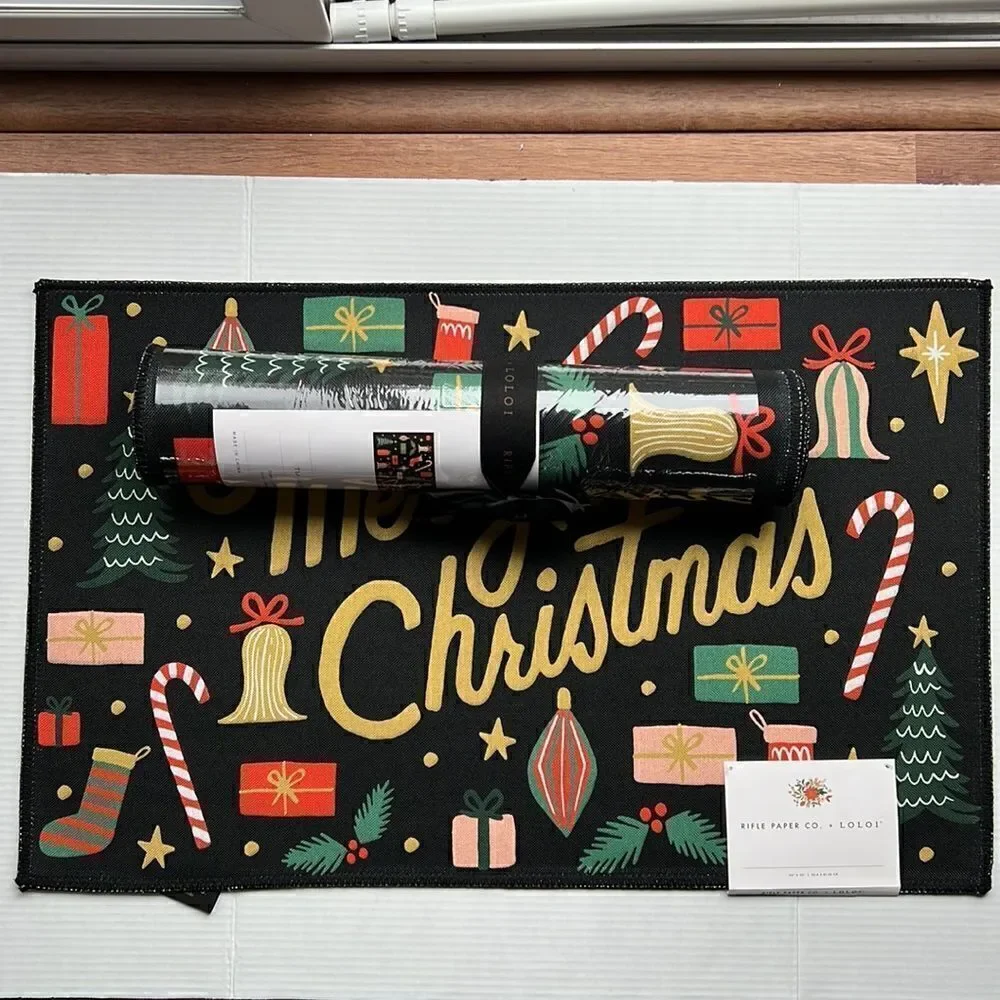Rifle Paper Co. x L.O.L.O.F “Merry Christmas” Holiday Rug